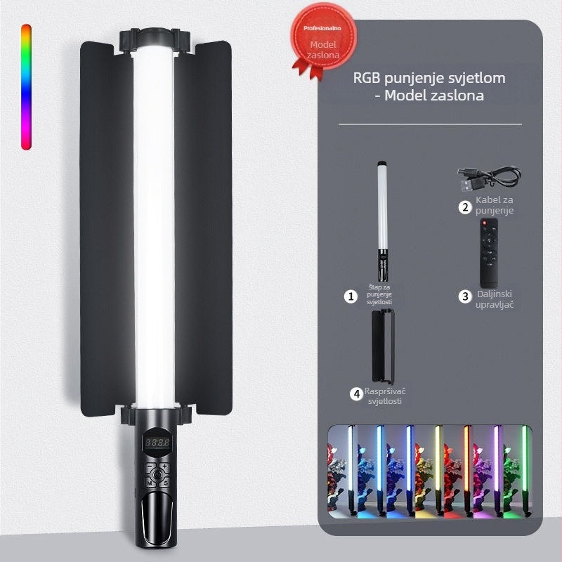 Prijenosno svjetlo za fotografiju HM-BD s RGB LED, 10W, promjenjiva jačina, neovisno napajanje Type-C, domet 1–2 m