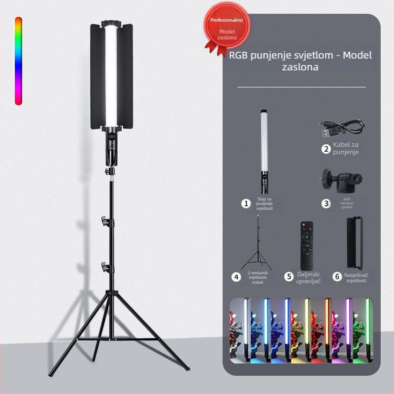 Prijenosno svjetlo za fotografiju HM-BD s RGB LED, 10W, promjenjiva jačina, neovisno napajanje Type-C, domet 1–2 m