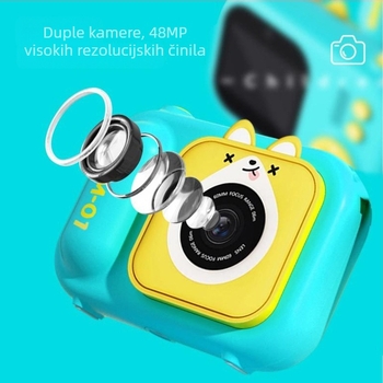 Dječja kamera S11 – LCD 2.4''; TF kartica pohrana; trajanje baterije 1–3 sata; funkcije: video, fotografije, tajmer, igre