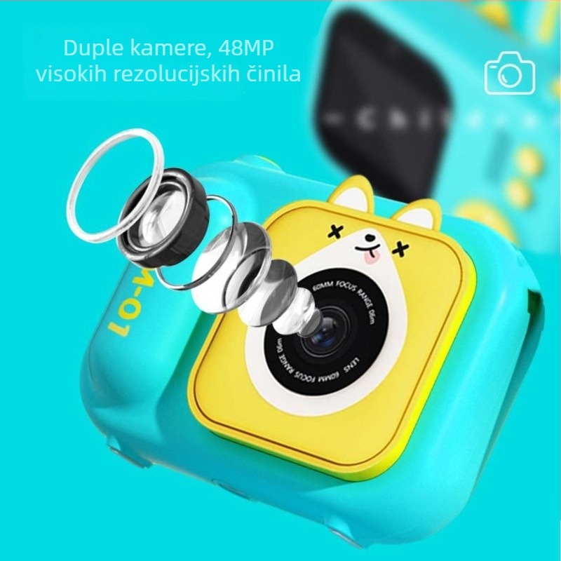 Dječja kamera S11 – LCD 2.4''; TF kartica pohrana; trajanje baterije 1–3 sata; funkcije: video, fotografije, tajmer, igre