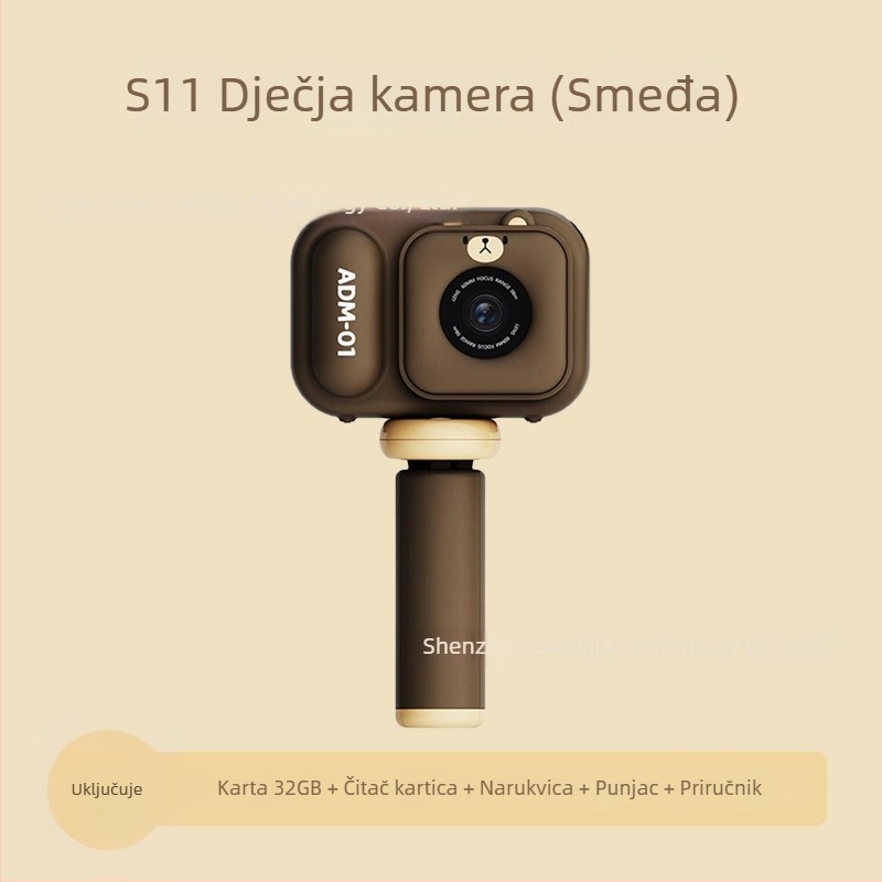 Dječja kamera S11 – LCD 2.4''; TF kartica pohrana; trajanje baterije 1–3 sata; funkcije: video, fotografije, tajmer, igre