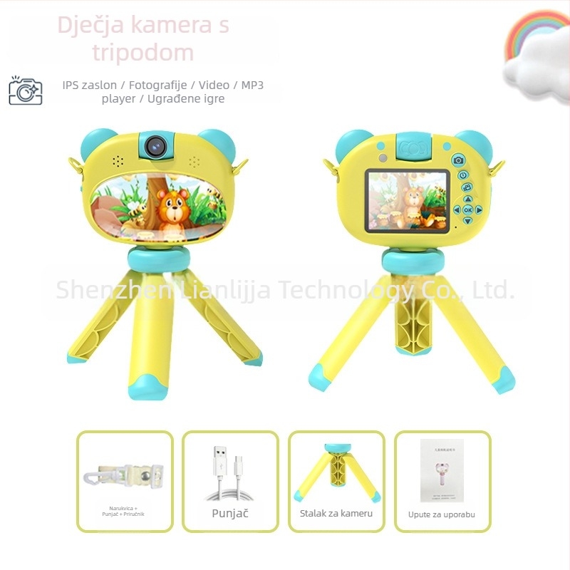 Dječja kamera S11 – LCD 2.4''; TF kartica pohrana; trajanje baterije 1–3 sata; funkcije: video, fotografije, tajmer, igre