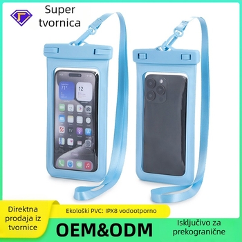 Vodootporna prozirna torbica za mobitel, pogodna za rafting, ronjenje i plivanje, s zaslonom na dodir