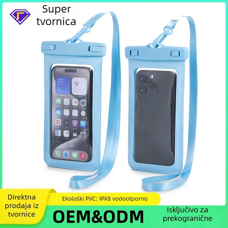Vodootporna prozirna torbica za mobitel, pogodna za rafting, ronjenje i plivanje, s zaslonom na dodir