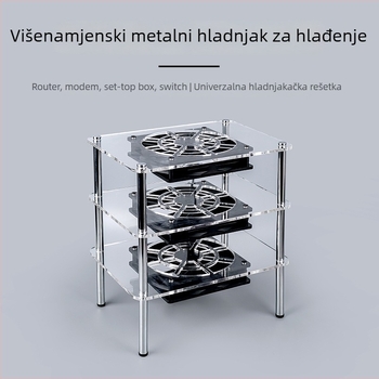 Chladića baza za ruter i modem | ABS materijal | 2 toplinska cijev | 2 USB priključka | zračno hlađenje | tih dizajn