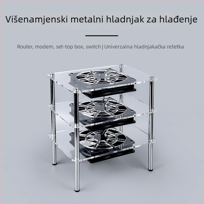 Chladića baza za ruter i modem | ABS materijal | 2 toplinska cijev | 2 USB priključka | zračno hlađenje | tih dizajn