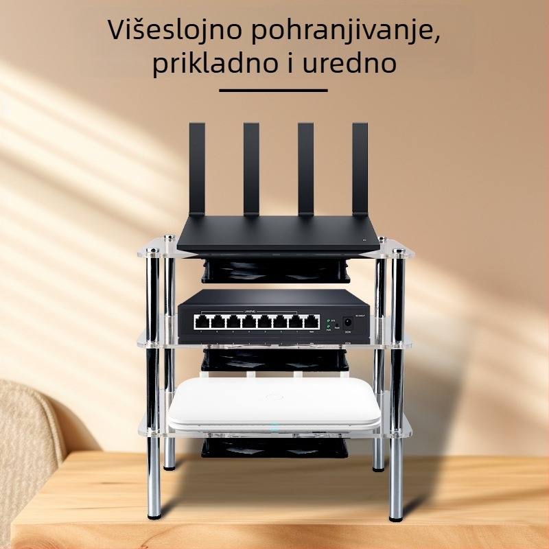 Chladića baza za ruter i modem | ABS materijal | 2 toplinska cijev | 2 USB priključka | zračno hlađenje | tih dizajn