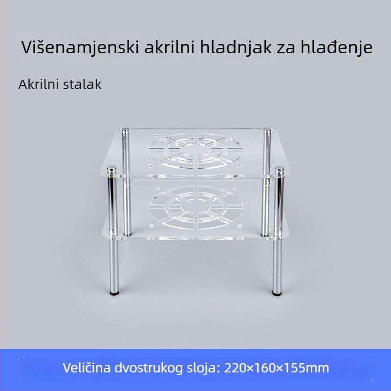 Chladića baza za ruter i modem | ABS materijal | 2 toplinska cijev | 2 USB priključka | zračno hlađenje | tih dizajn