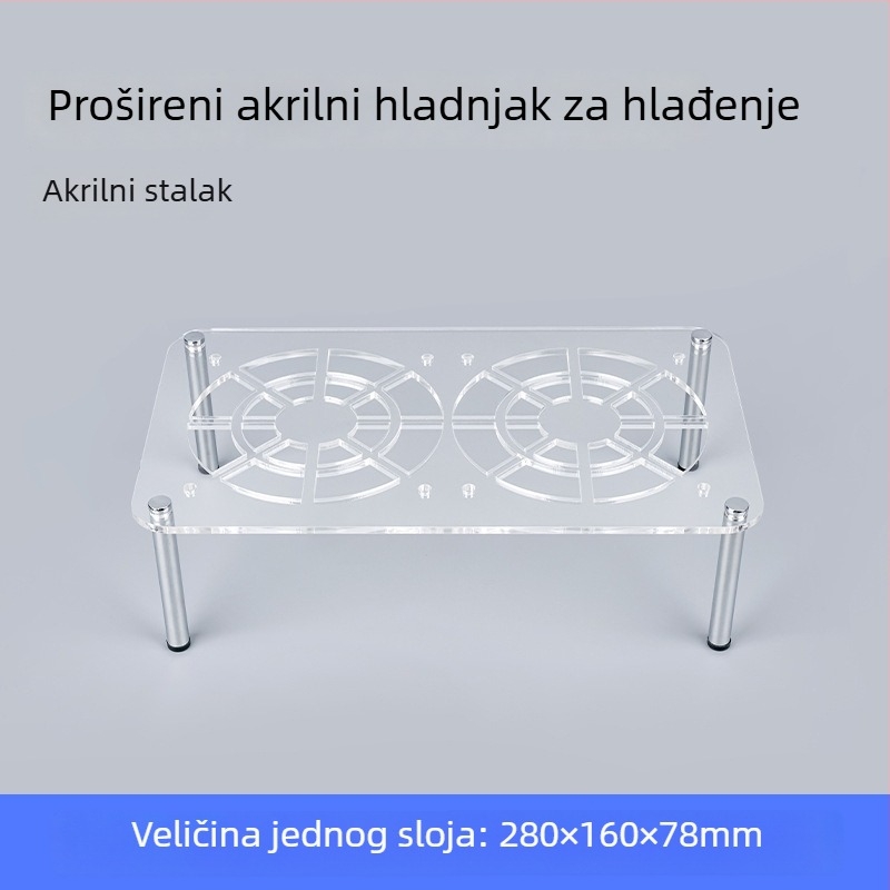 Chladića baza za ruter i modem | ABS materijal | 2 toplinska cijev | 2 USB priključka | zračno hlađenje | tih dizajn