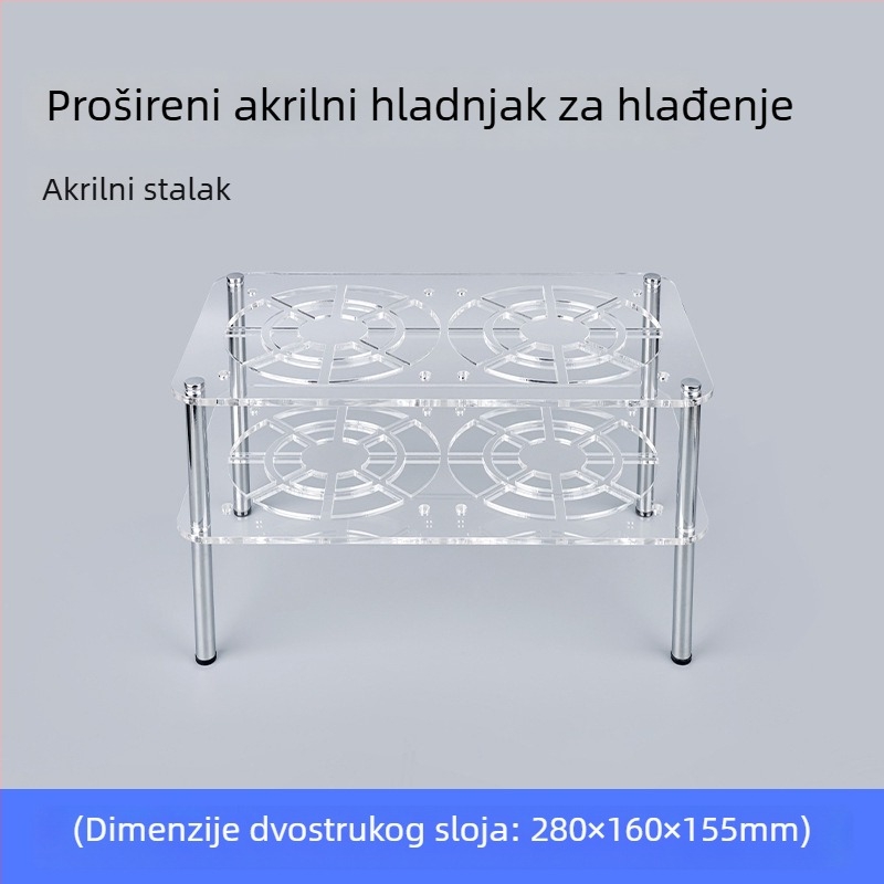 Chladića baza za ruter i modem | ABS materijal | 2 toplinska cijev | 2 USB priključka | zračno hlađenje | tih dizajn