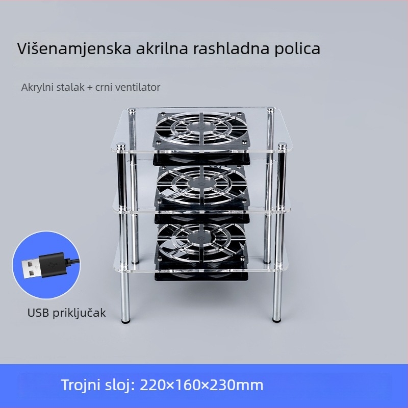Chladića baza za ruter i modem | ABS materijal | 2 toplinska cijev | 2 USB priključka | zračno hlađenje | tih dizajn
