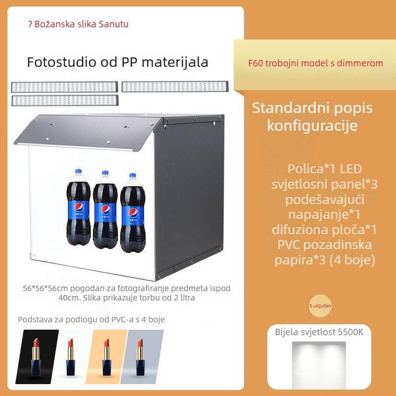 Set rasvjete za fotografiju proizvoda sa Softboxom i LED Lightbox-om