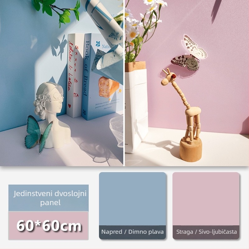 Pozadina ploča za fotografiju, dvostrana, neodrazirajuća mat površina, rekvizita u studiju, materijal: Chevron ploča, težina 0,8 kg