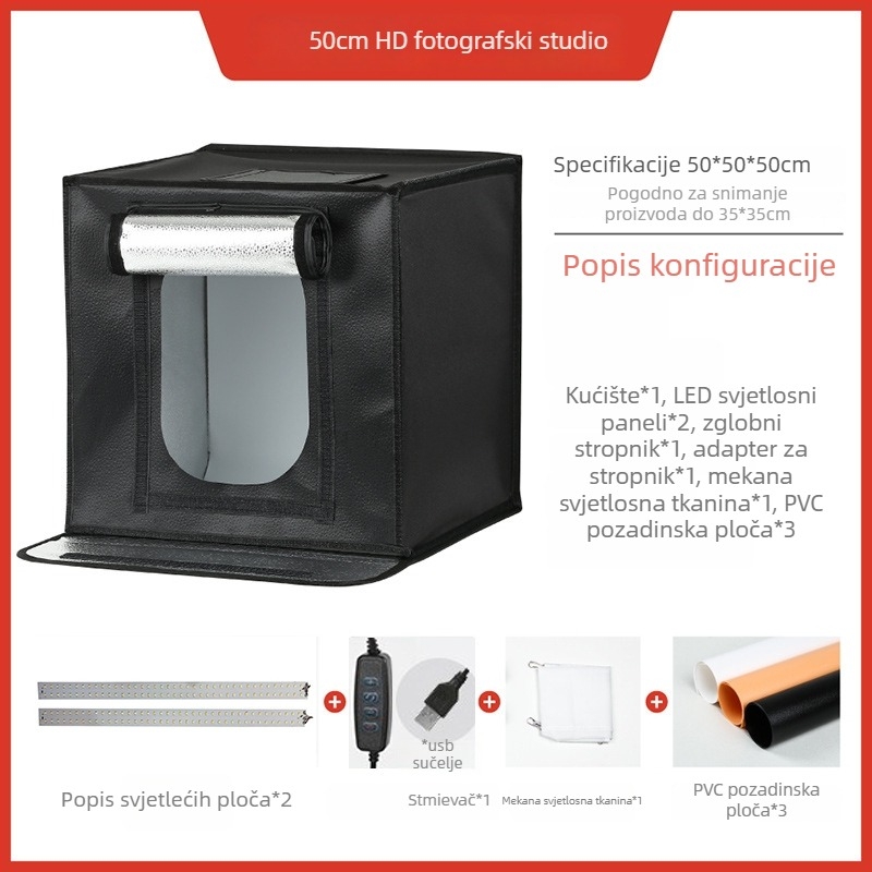 DY Mali studijski LED kutija za fotografiju, mekana svjetlost tkanina, pogodna za osobnu fotografiju, model 40/50/60/70