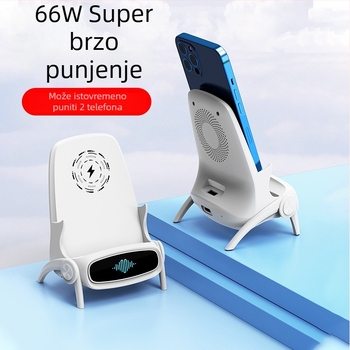 Tri u jednom bežični punjač-stalak s magnetskim punjenjem 66W brzo punjenje, PD/QC/FCP protokoli, izlaz 5V2A/9V3A