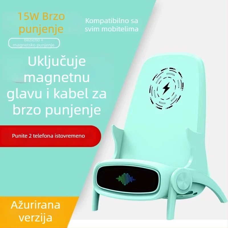 Tri u jednom bežični punjač-stalak s magnetskim punjenjem 66W brzo punjenje, PD/QC/FCP protokoli, izlaz 5V2A/9V3A