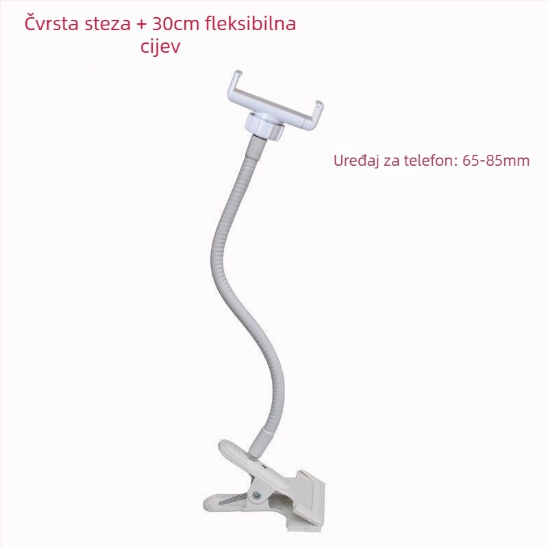Držač za telefon s metalnom klipsom, prenosno držalo za livestream, za stol ili noćni ormarić, bežično punjenje