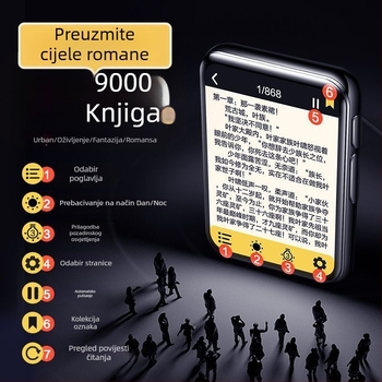 Bluetooth MP3/MP4 player s čitanjem e-knjiga i izlazom za vanjski zvučnik