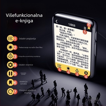 Bluetooth MP3/MP4 player s čitanjem e-knjiga i izlazom za vanjski zvučnik
