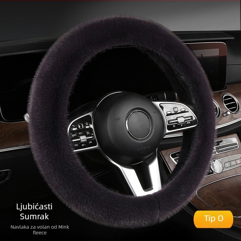 Navlaka za volan automobila s površinom od ferret velura, ručno šivana, univerzalna prilagodba, pogodna za sve sezone.