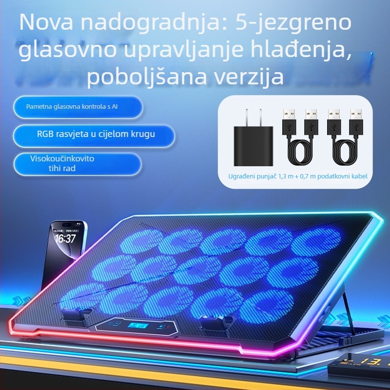 Držač za hlađenje prijenosnog računala s zračnim hlađenjem i tihim radom