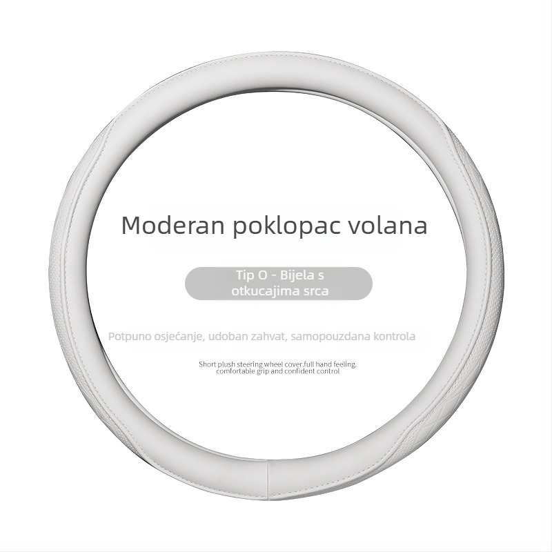 Navlaka za volan automobila, perforirana Nappa koža, protuklizna i prozračna, za sve sezone, univerzalna prilagodba