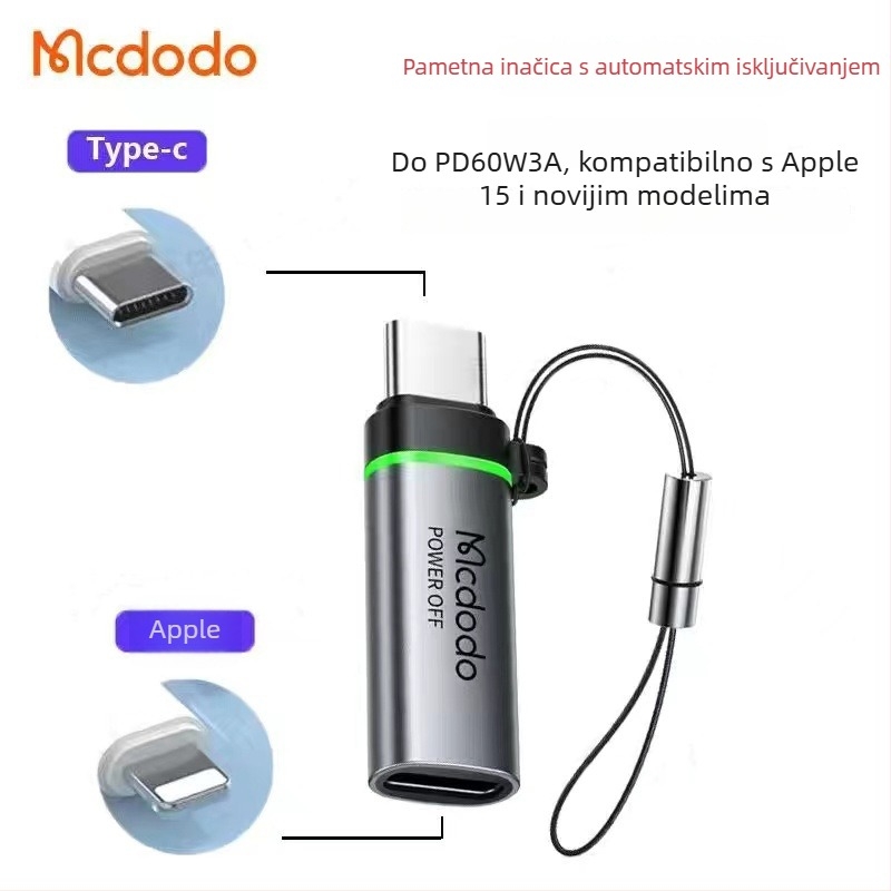 Mcdodo OT-553 Type-C na Lightning adapter za Android i Apple uređaje, brzo punjenje