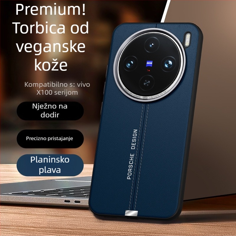 Vivo X200 Ultra magnetska futrola za telefon s metalnim objektivom, X300Pro zaštitno kućište otporno na padove, vrhunska kožna tekstura