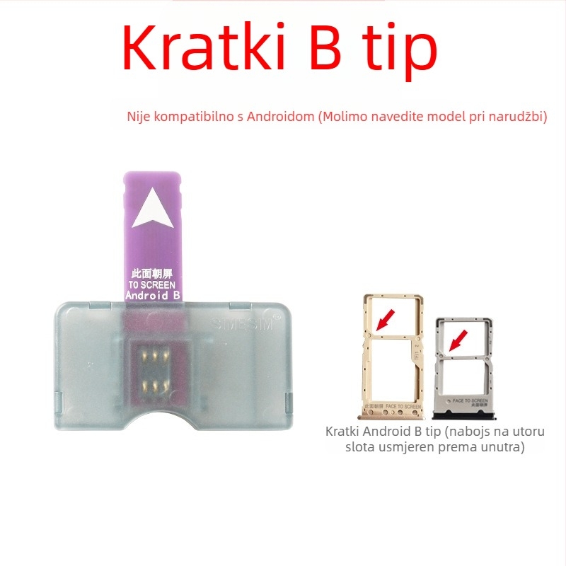 Android USB 2.0 alat za promjenu SIM kartica – Curry, modeli A i B, Kontakt