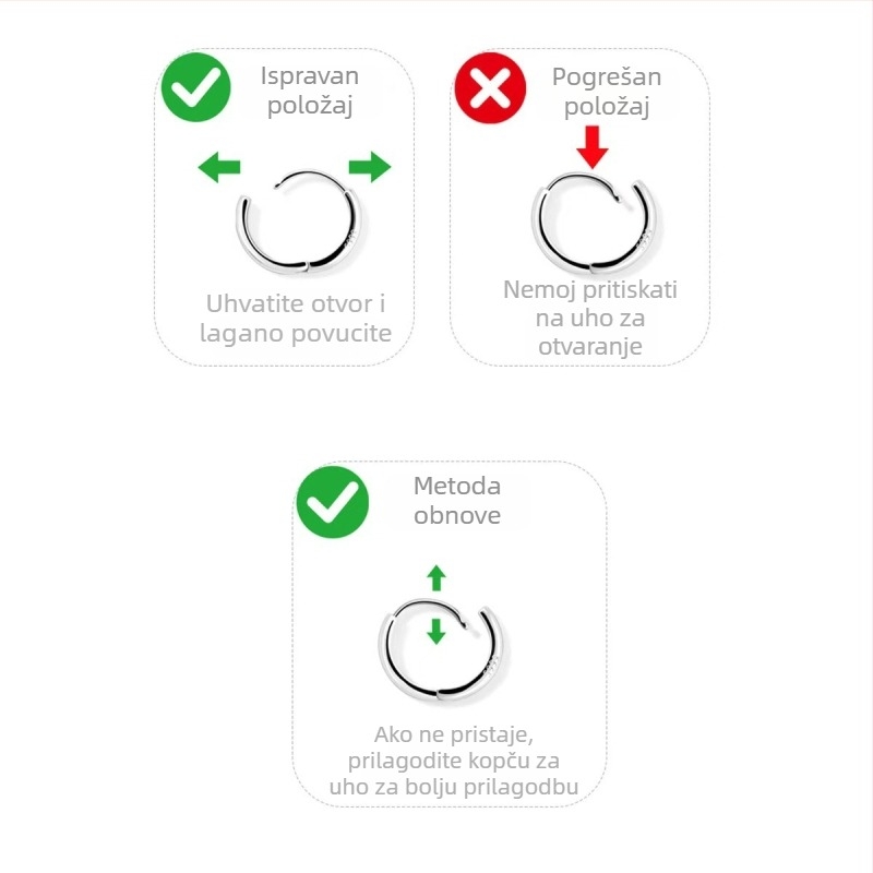 Naušnice od titanijevog čelika sa cirkonima, ravni obruč, geometrijski dizajn, unisex