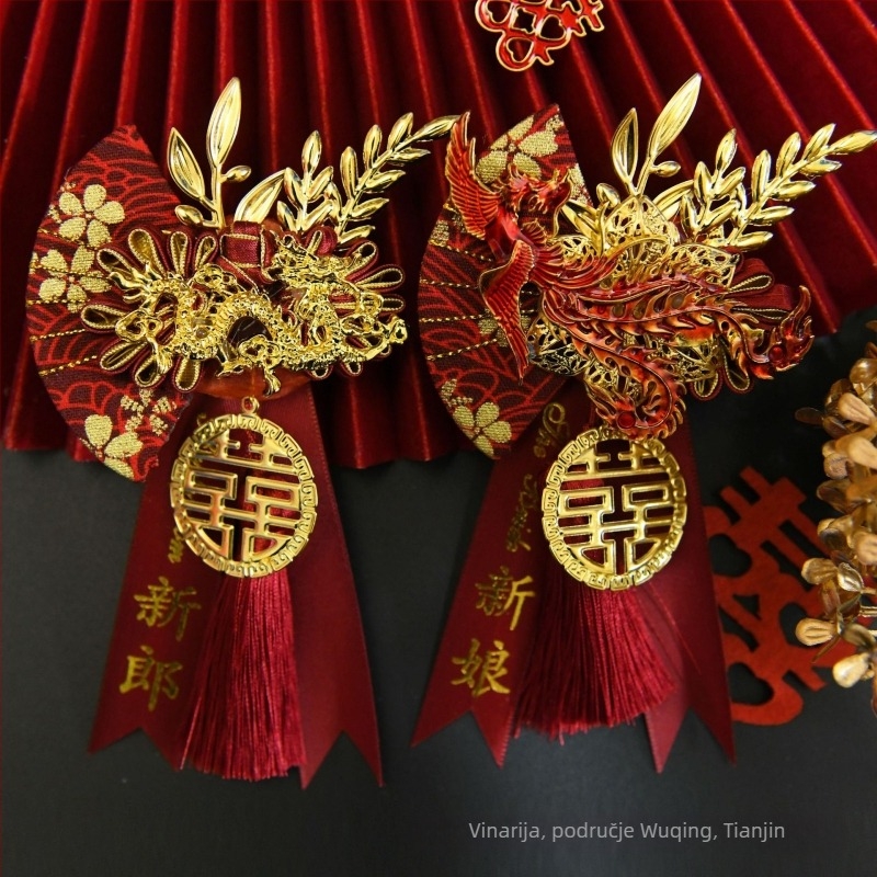 Svadbeni set korsagea za mladenku, mladoženju i obitelj — legura, kineski stil