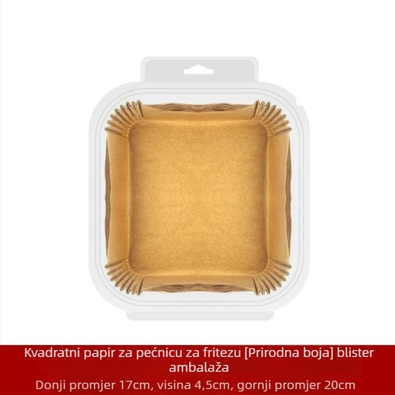 Papirnati poslužnik za fritiranje na zraku, masnootporan papir za pečenje sa silikonskim premazom, 35 g/m², marka Xian chu zhen