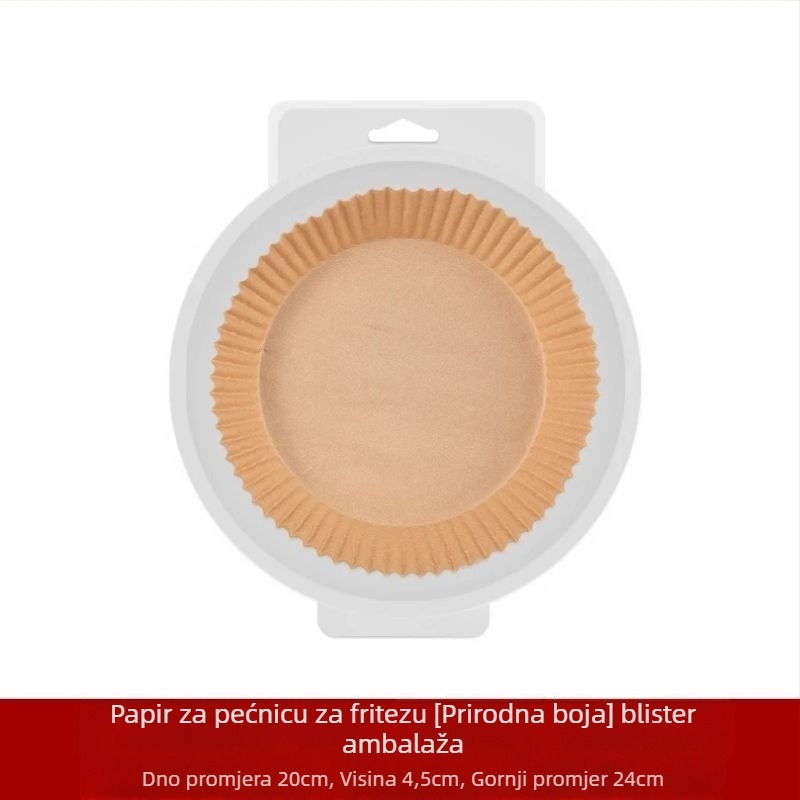 Papirnati poslužnik za fritiranje na zraku, masnootporan papir za pečenje sa silikonskim premazom, 35 g/m², marka Xian chu zhen