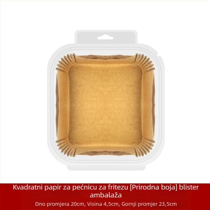 Papirnati poslužnik za fritiranje na zraku, masnootporan papir za pečenje sa silikonskim premazom, 35 g/m², marka Xian chu zhen