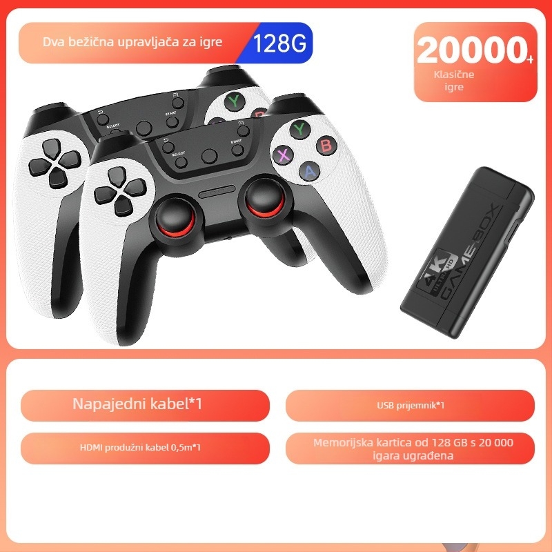K9 bežična arkadna gaming konzola za 2–4 igrača, 32/64 GB, HDMI, simulacijski operativni sustav