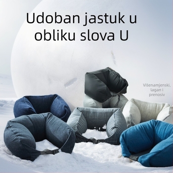 U-oblika putni jastuk za vrat – višestruka podrška za odmor i spavanje, napunjen pjenom