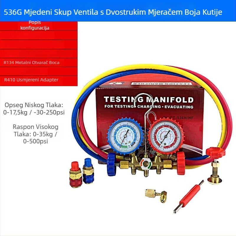 Precizni mjerač tlaka za automobilsku klimatizaciju, za R134A rashladno sredstvo, model 8001 – raspon 0-55 MPa, temperatura okoline -10 do 40 °C