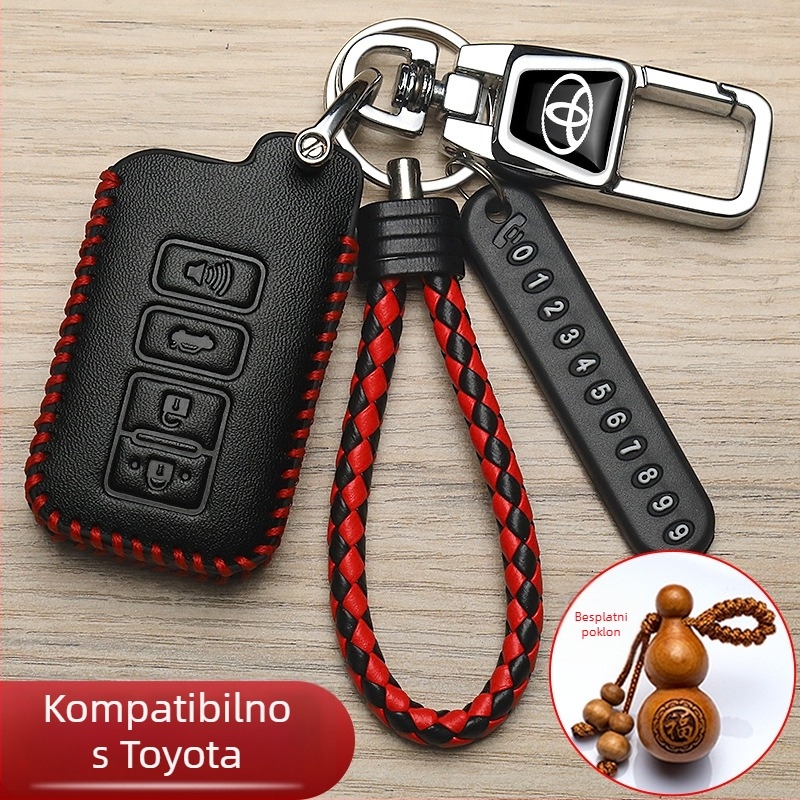 Amuda futrola za ključ Toyota, teleća koža, jednostavan stil, prilagodljivo