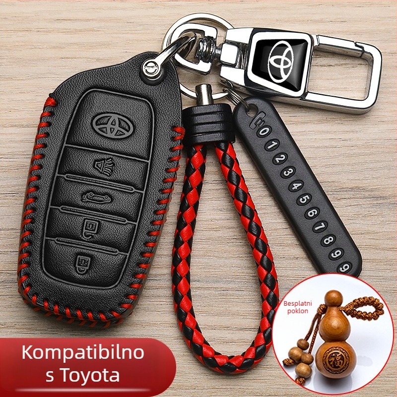 Amuda futrola za ključ Toyota, teleća koža, jednostavan stil, prilagodljivo