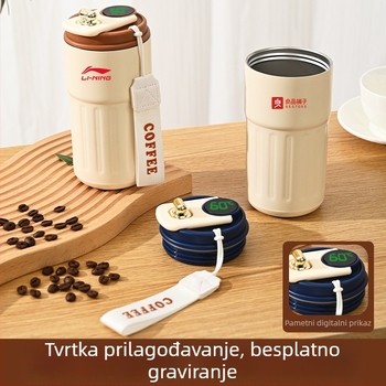 Poslovni termos šalica s prilagođenim logotipom – 316 nehrđajućeg čelika, vakuumska izolacija 0–6 sati, tiskani logotip, prijenosna, u poklon kutiji