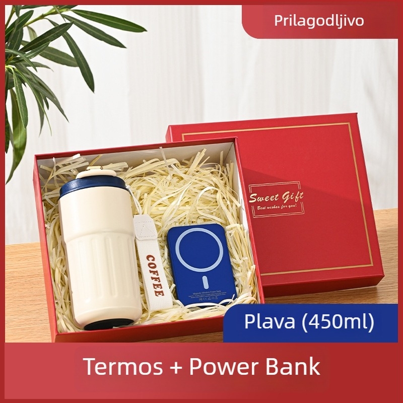 Poslovni termos šalica s prilagođenim logotipom – 316 nehrđajućeg čelika, vakuumska izolacija 0–6 sati, tiskani logotip, prijenosna, u poklon kutiji