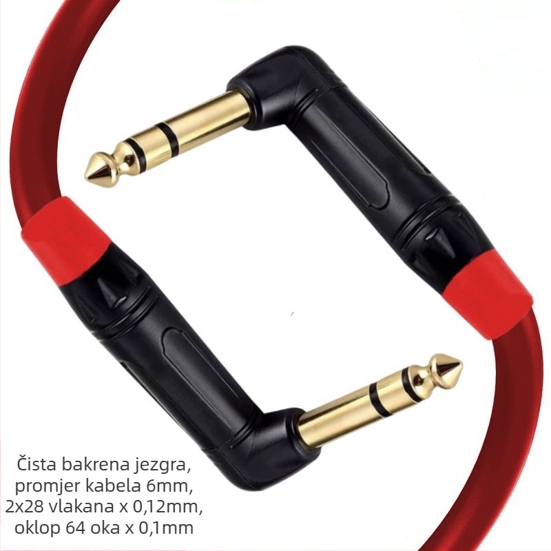 Audio produžni kabel s čistim bakrenim jezgrom i bakrenim vodičem, torba uključena