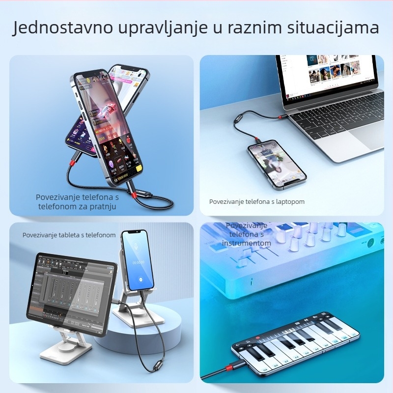 Audio kabel za snimanje, dvokanalan stereo, dvosmjeran, Hi-Fi, 384 kHz/32-bit