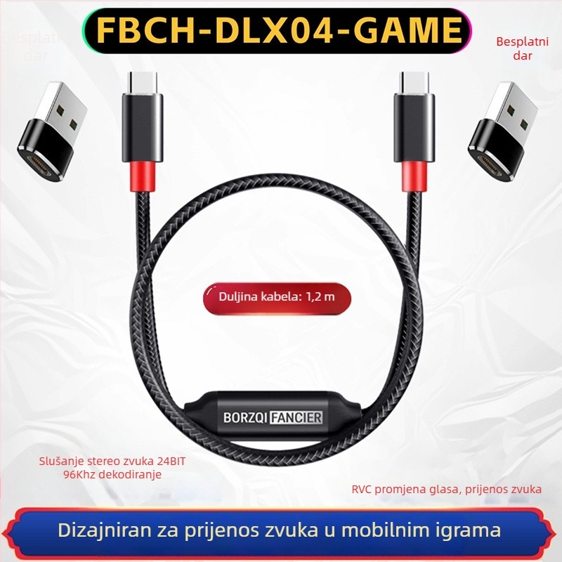 Audio kabel za snimanje, dvokanalan stereo, dvosmjeran, Hi-Fi, 384 kHz/32-bit