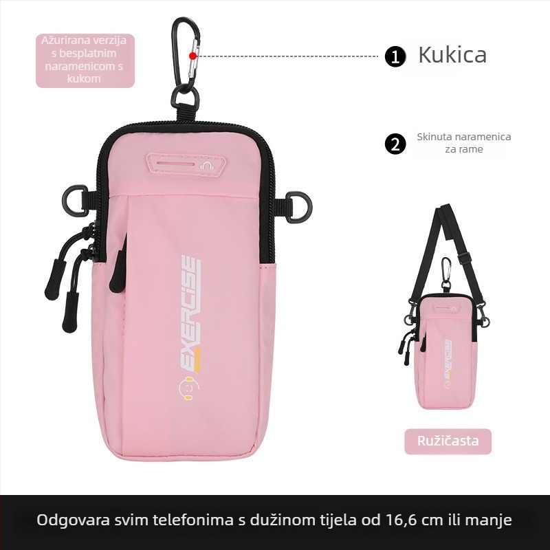 Unisex narukvica torbica za telefon za fitness i trčanje, prozračan corduroy materijal, pogodno za vožnju biciklom