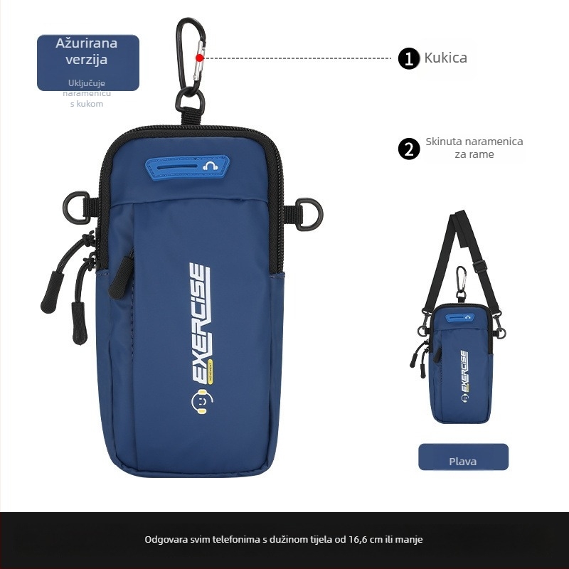 Unisex narukvica torbica za telefon za fitness i trčanje, prozračan corduroy materijal, pogodno za vožnju biciklom