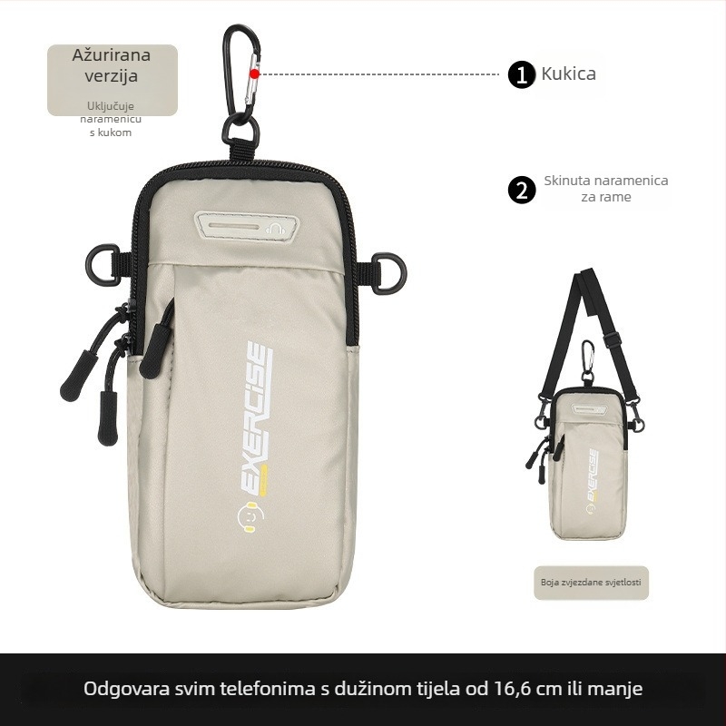 Unisex narukvica torbica za telefon za fitness i trčanje, prozračan corduroy materijal, pogodno za vožnju biciklom