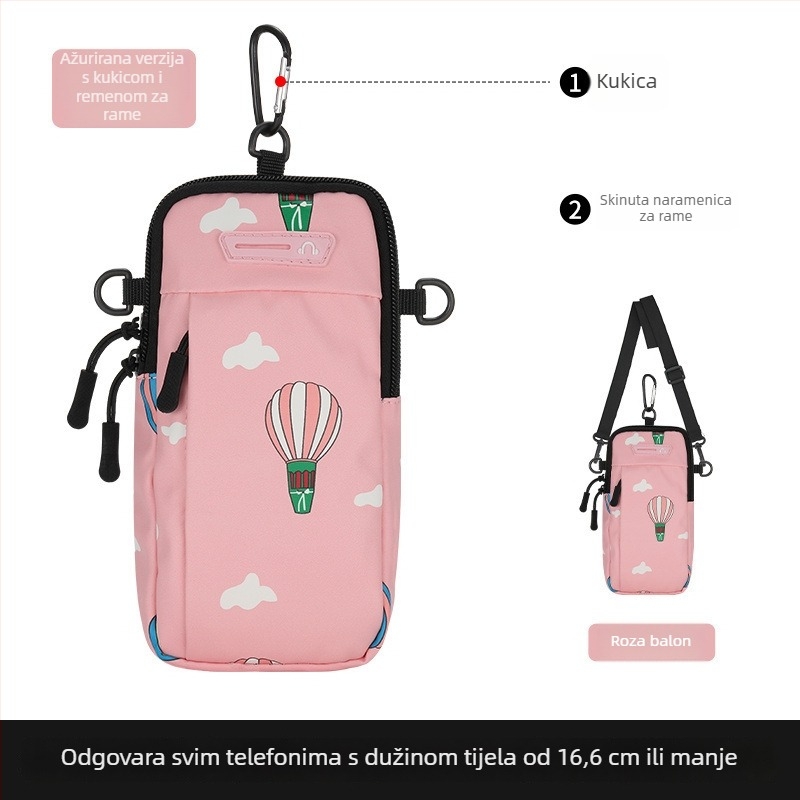 Unisex narukvica torbica za telefon za fitness i trčanje, prozračan corduroy materijal, pogodno za vožnju biciklom