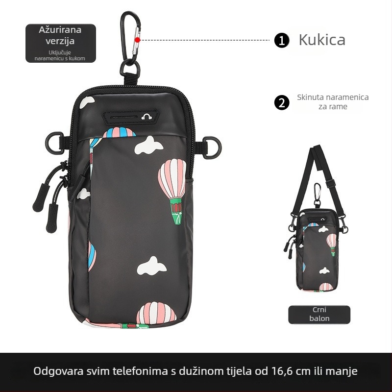 Unisex narukvica torbica za telefon za fitness i trčanje, prozračan corduroy materijal, pogodno za vožnju biciklom