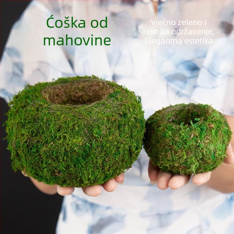 Haoyi keramička posuda za mahovinu kuglu — posuda za uzgoj Dendrobium orhideje, mikro pejzaž, kartonsko pakiranje, spremno za postavljanje